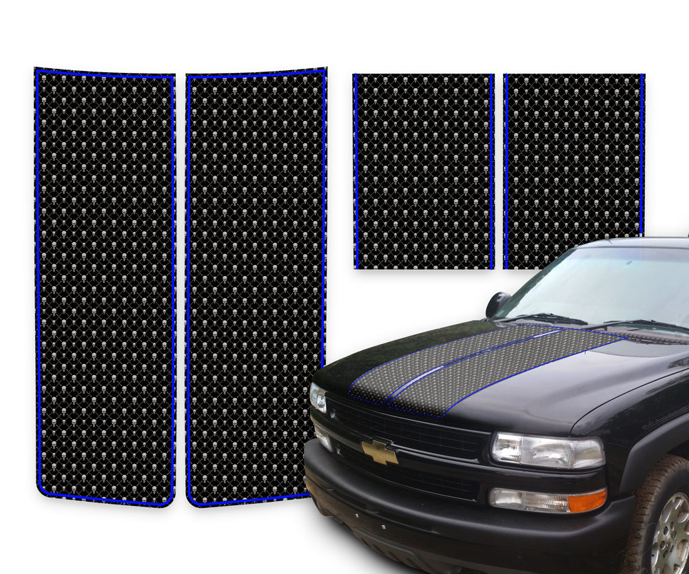 Chevy Silverado Racing Stripes Blue - Light Blue Pinstripe 1999