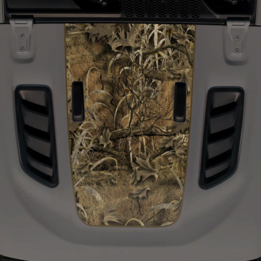 Jeep JL Wrangler Rubicon Hood Decal Fits 2018-2025 Grassland Camo