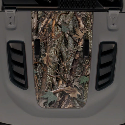 Jeep JL Wrangler Rubicon Hood Decal Fits 2018-2025 Oak Ambush Camo 