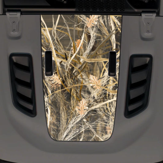 Jeep JL Wrangler Rubicon Hood Decal Fits 2018-2025 Tallgrass Camo