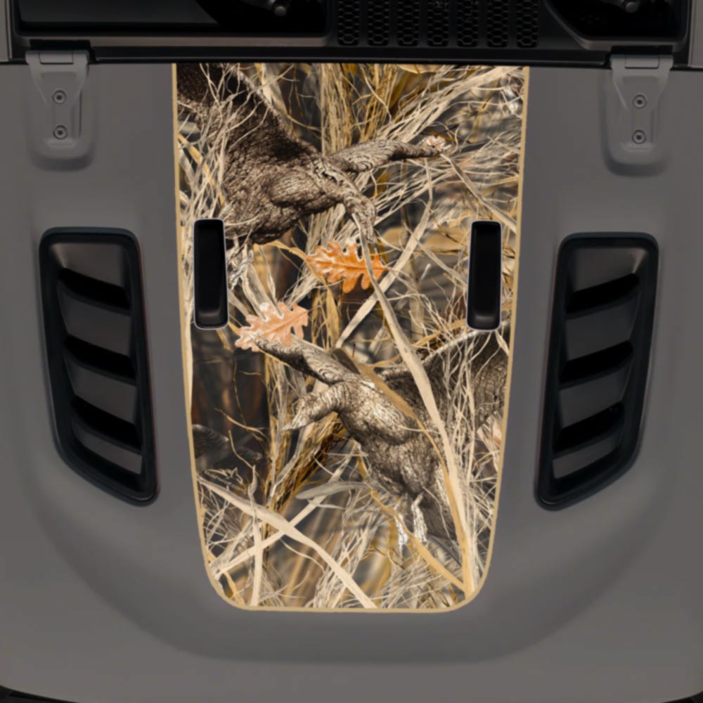 Jeep JL Wrangler Rubicon Hood Decal Fits 2018-2025 Tallgrass Duck Camo