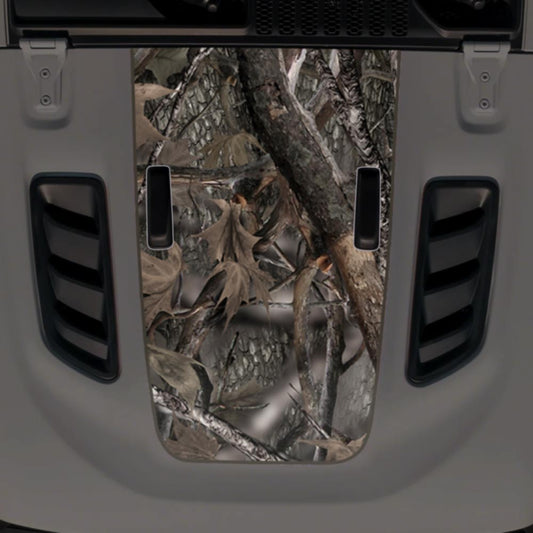 Jeep JL Wrangler Rubicon Hood Decal Fits 2018-2025 Woodland Camo 