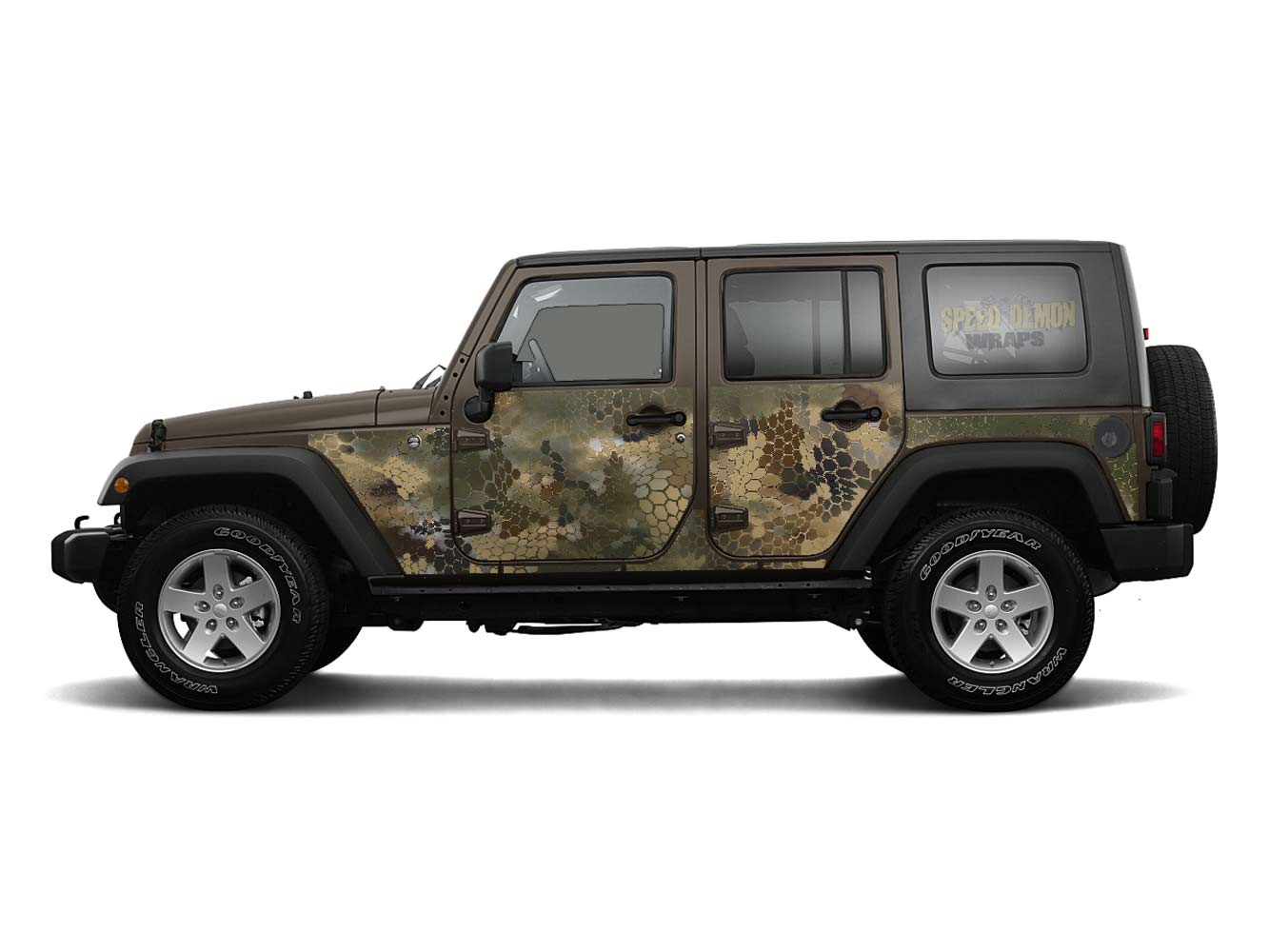 Pre-cut Jeep Wrangler Wrap Kit - Chameleon Camouflage - Fits Jk 2007-2017 - Lt/Rt Side