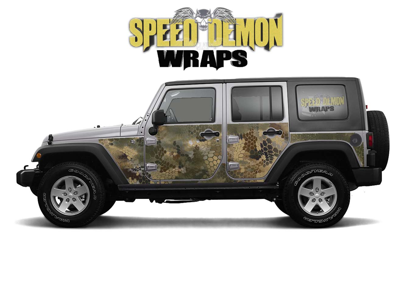 Pre-cut Jeep Wrangler Wrap Kit - Chameleon Camouflage - Fits Jk 2007-2017 - Lt/Rt Side