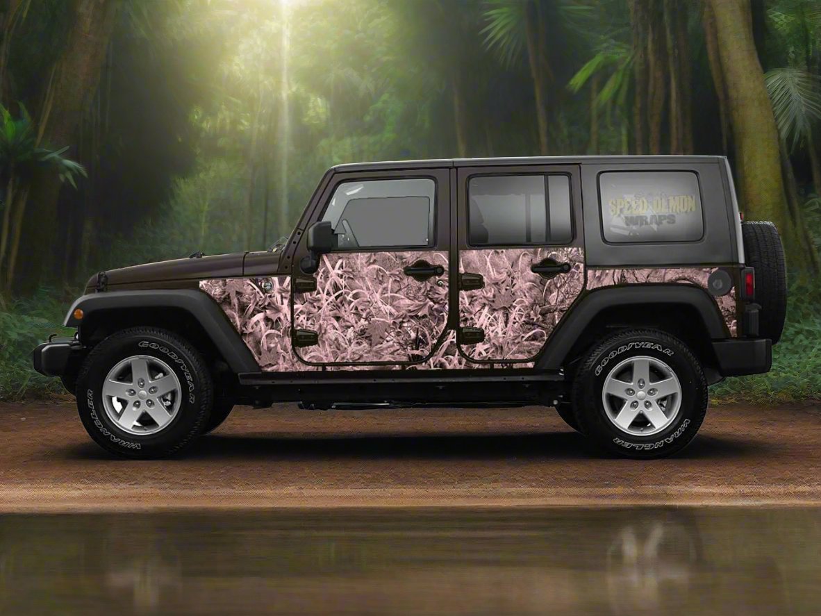 Pre-cut Jeep Wrangler Wrap Kit - Grassland Camouflage - Fits Jk 