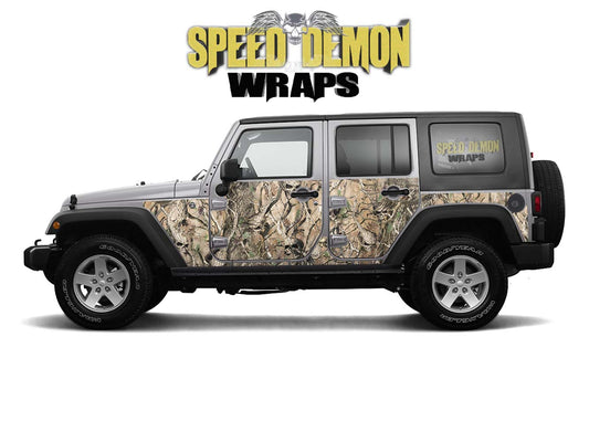 Pre-cut Jeep Wrangler Wrap Kit - Obliteration Skull Camouflage - Fits Jk 2007-2017 - Lt/Rt Side 