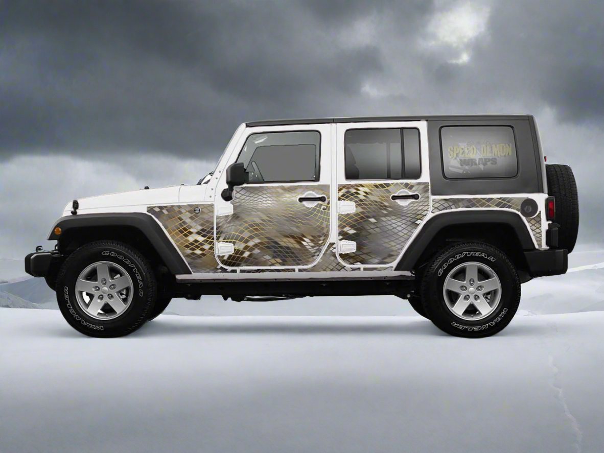 Pre-cut Jeep Wrangler Wrap Asper Camouflage 