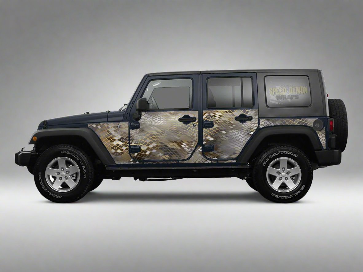 Pre-cut Jeep Wrangler Wrap Asper Camouflage 