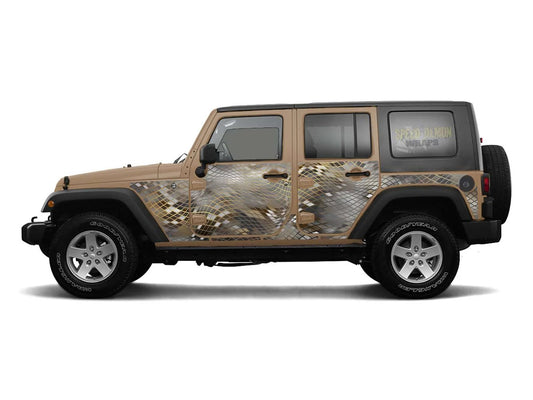 Pre-cut Jeep Wrangler Wrap Asper Camouflage 