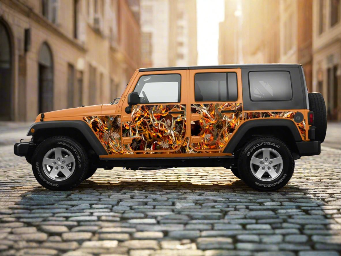 Jeep Wrangler Wrap Kit - Blaze Buck Camouflage - Fits Jk 2007-2017  