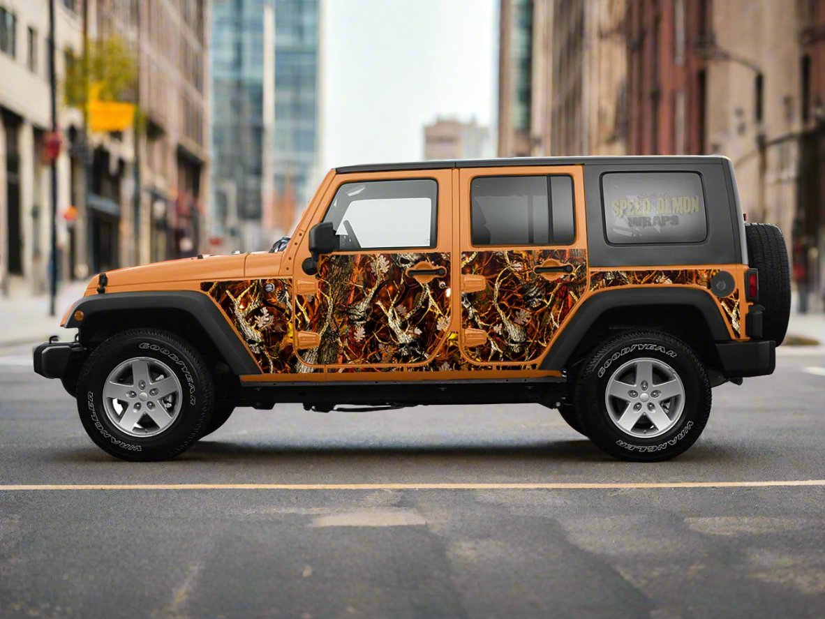 Pre-Cut Jeep Wrangler Wrap Kit -   Camouflage - Fits Jk 2007-2017 -  