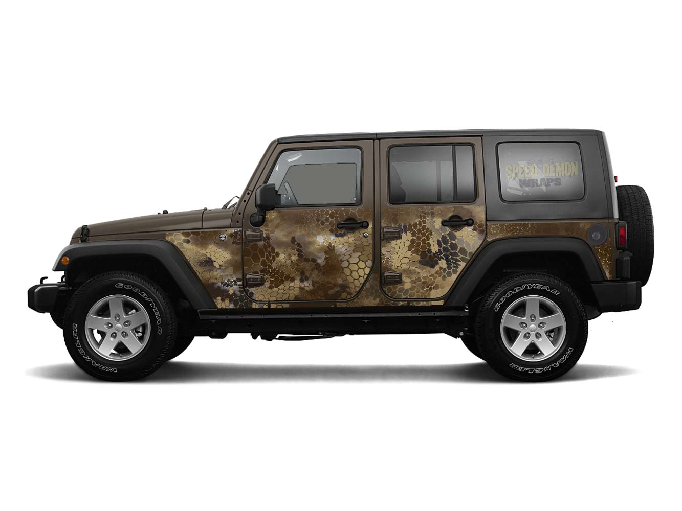 Pre-cut Jeep Wrangler Wrap Kit - Chameleon Camouflage - Fits Jk 2007-2017 - Lt/Rt Side