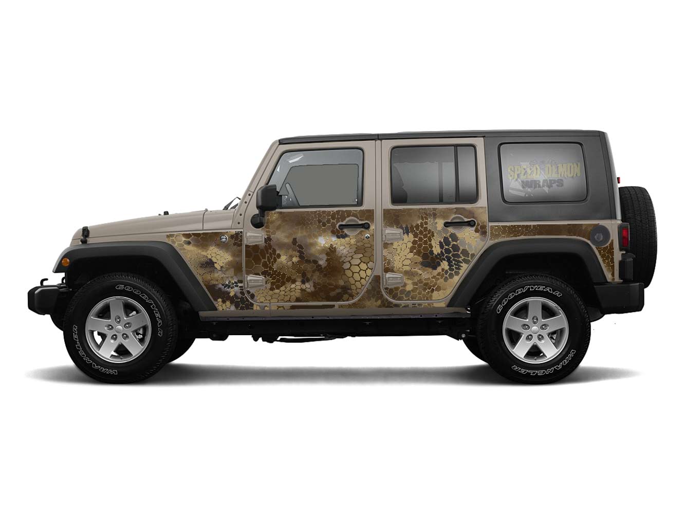 Pre-cut Jeep Wrangler Wrap Kit - Chameleon Camouflage - Fits Jk 2007-2017 - Lt/Rt Side