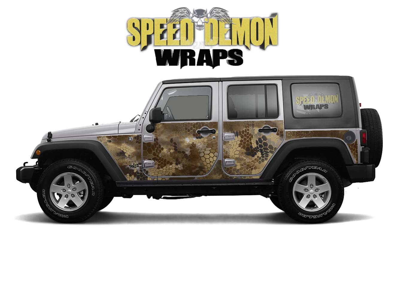 Pre-cut Jeep Wrangler Wrap Kit - Chameleon Camouflage - Fits Jk 2007-2017 - Lt/Rt Side