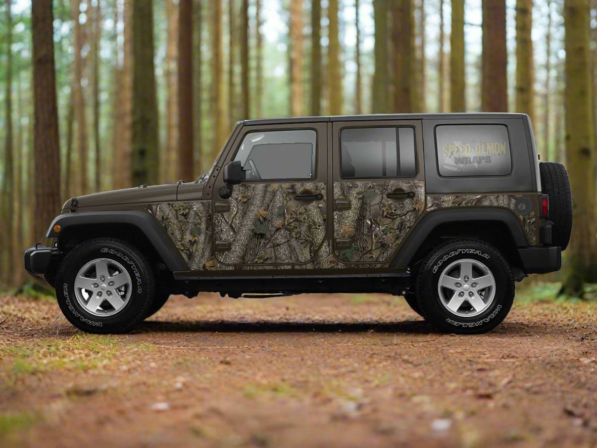 Pre-cut Jeep Wrangler Wrap Forest Camo 