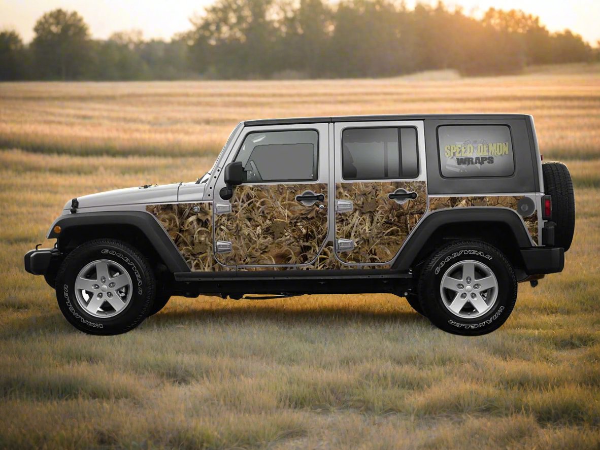 Pre-cut Jeep Wrangler Wrap Grassland Camo