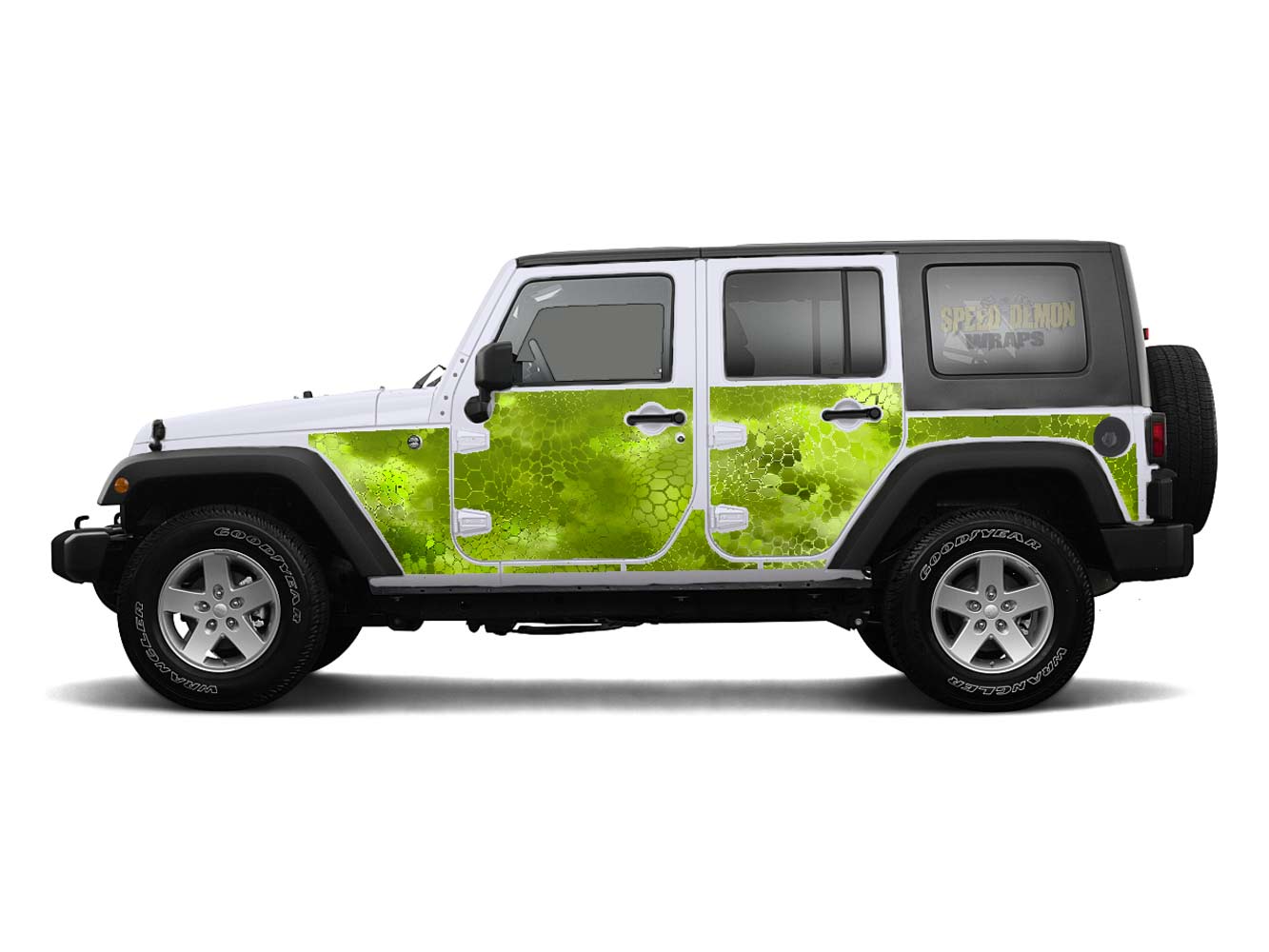 Pre-cut Jeep Wrangler Wrap Kit - Chameleon Camouflage - Fits Jk 2007-2017 - Lt/Rt Side