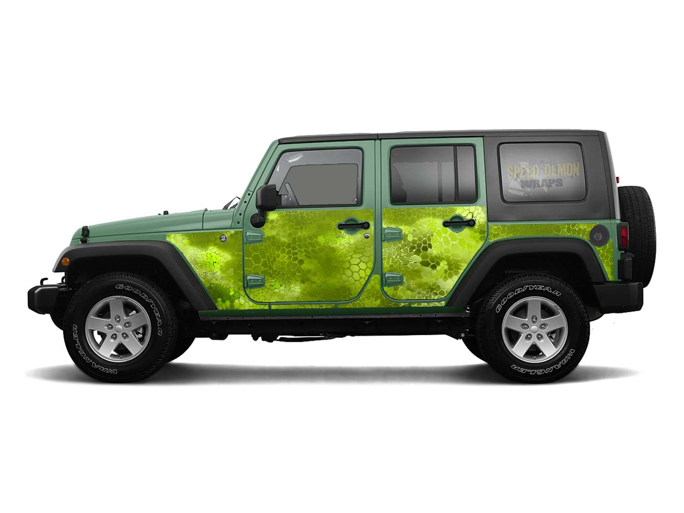 Pre-cut Jeep Wrangler Wrap Kit - Chameleon Camouflage - Fits Jk 2007-2017 - Lt/Rt Side