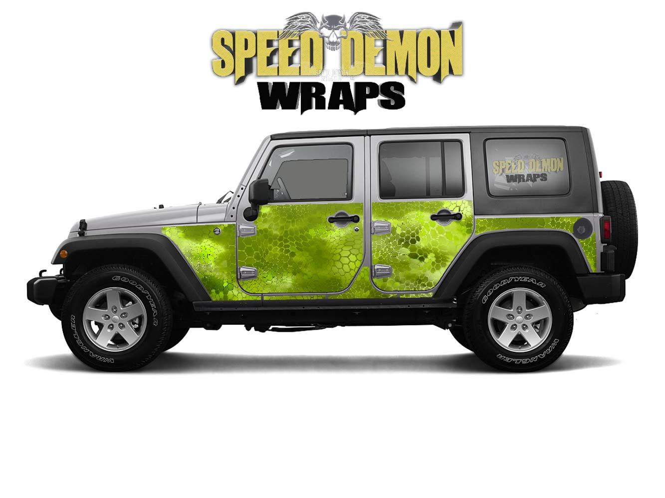 Pre-cut Jeep Wrangler Wrap Kit - Chameleon Camouflage - Fits Jk 2007-2017 - Lt/Rt Side