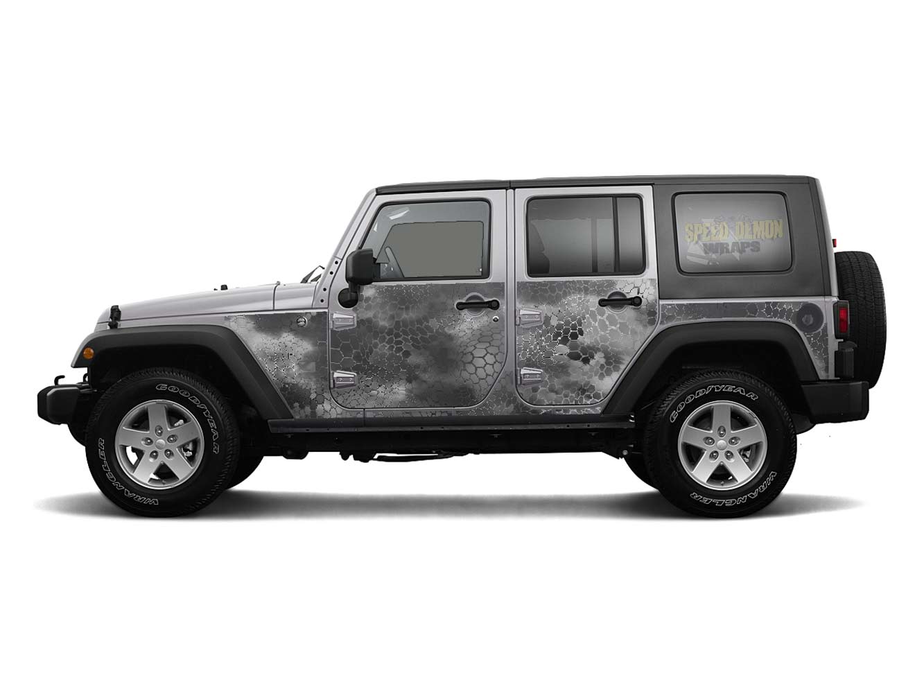 Pre-cut Jeep Wrangler Wrap Kit - Chameleon Camouflage - Fits Jk 2007-2017 - Lt/Rt Side