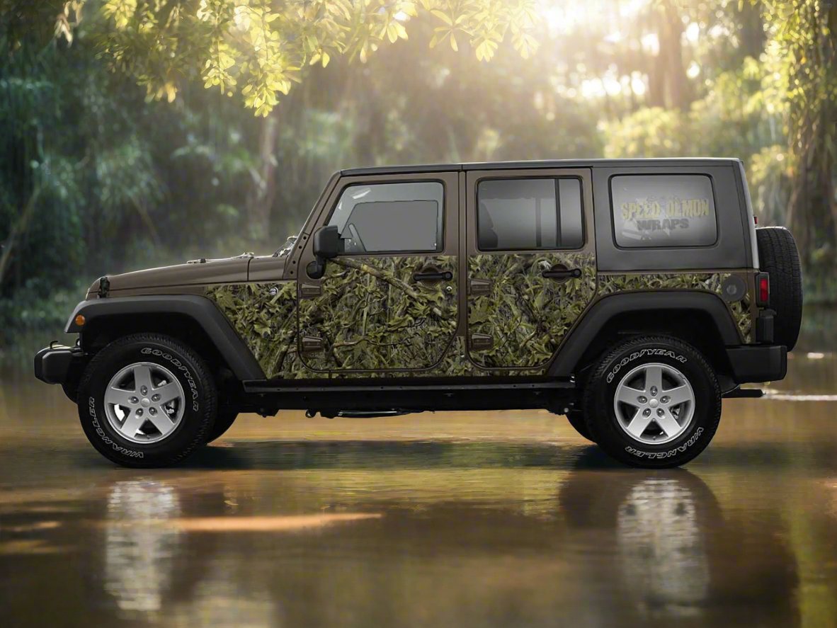 Pre-cut Jeep Wrangler Wrap Marshland Camo  