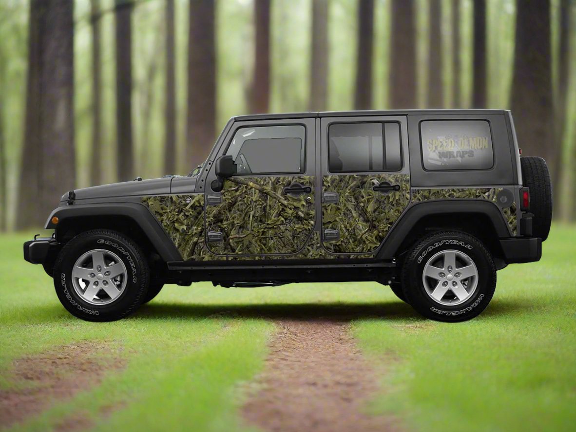 Pre-cut JK Wrangler Wrap Marshland Camouflage 