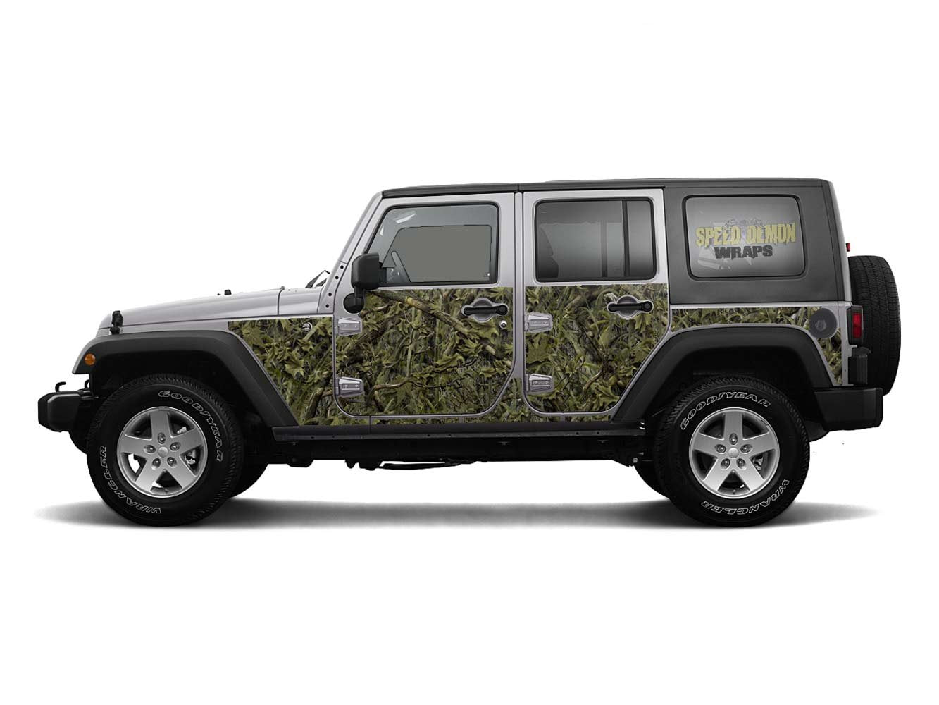 Pre-cut Jeep Wrangler Wrap Marshland Camouflage 