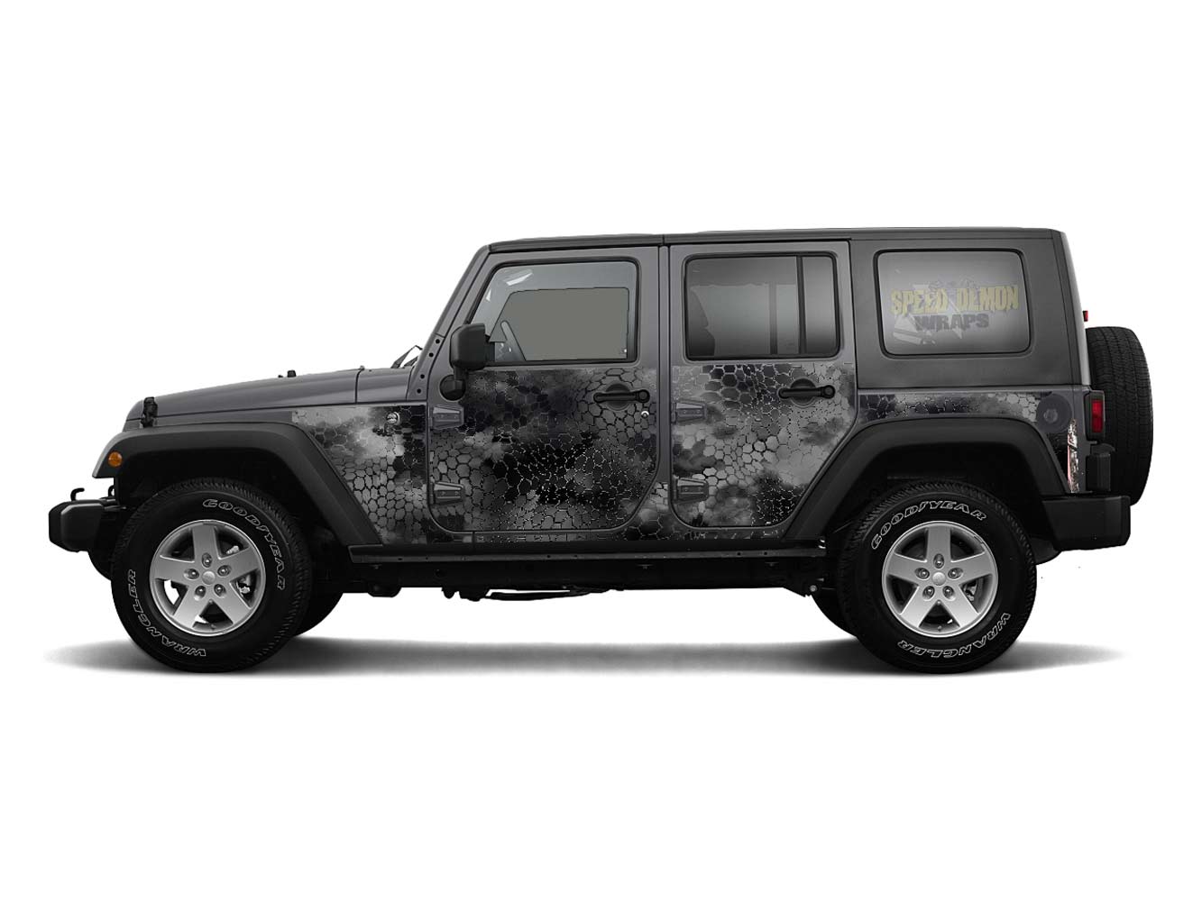 Pre-cut Jeep Wrangler Wrap Kit - Chameleon Camouflage - Fits Jk 2007-2017 - Lt/Rt Side