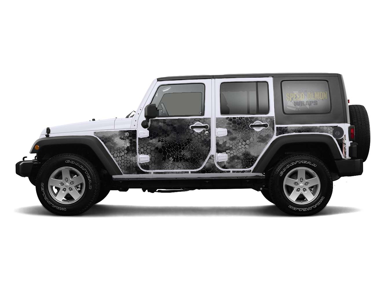 Pre-cut Jeep Wrangler Wrap Kit - Chameleon Camouflage - Fits Jk 2007-2017 - Lt/Rt Side