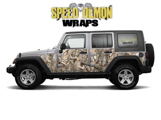 Pre-cut Jeep Wrangler Wrap Kit - Obliteration Camouflage - Fits Jk 2007-2017 - Lt/Rt Side 