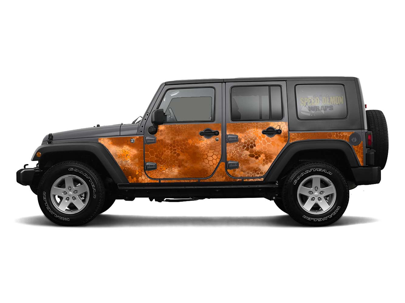 Pre-cut Jeep Wrangler Wrap Kit - Chameleon Camouflage - Fits Jk 2007-2017 - Lt/Rt Side