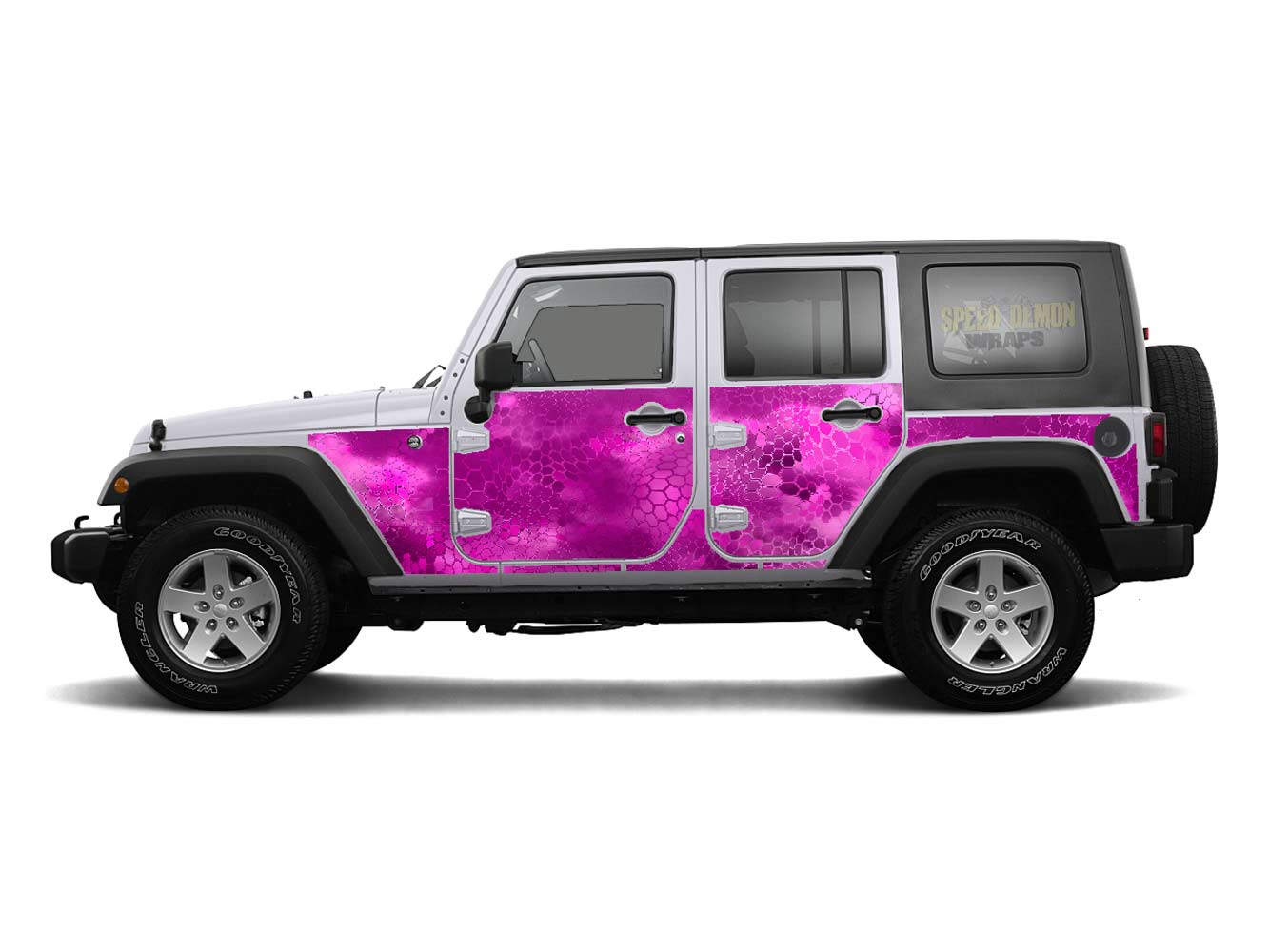 Pre-cut Jeep Wrangler Wrap Kit - Chameleon Camouflage - Fits Jk 2007-2017 - Lt/Rt Side