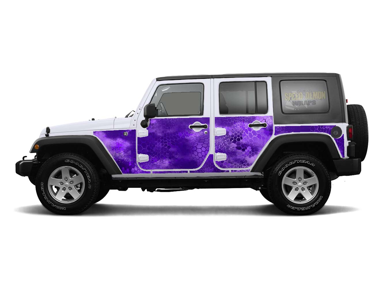 Pre-cut Jeep Wrangler Wrap Kit - Chameleon Camouflage - Fits Jk 2007-2017 - Lt/Rt Side