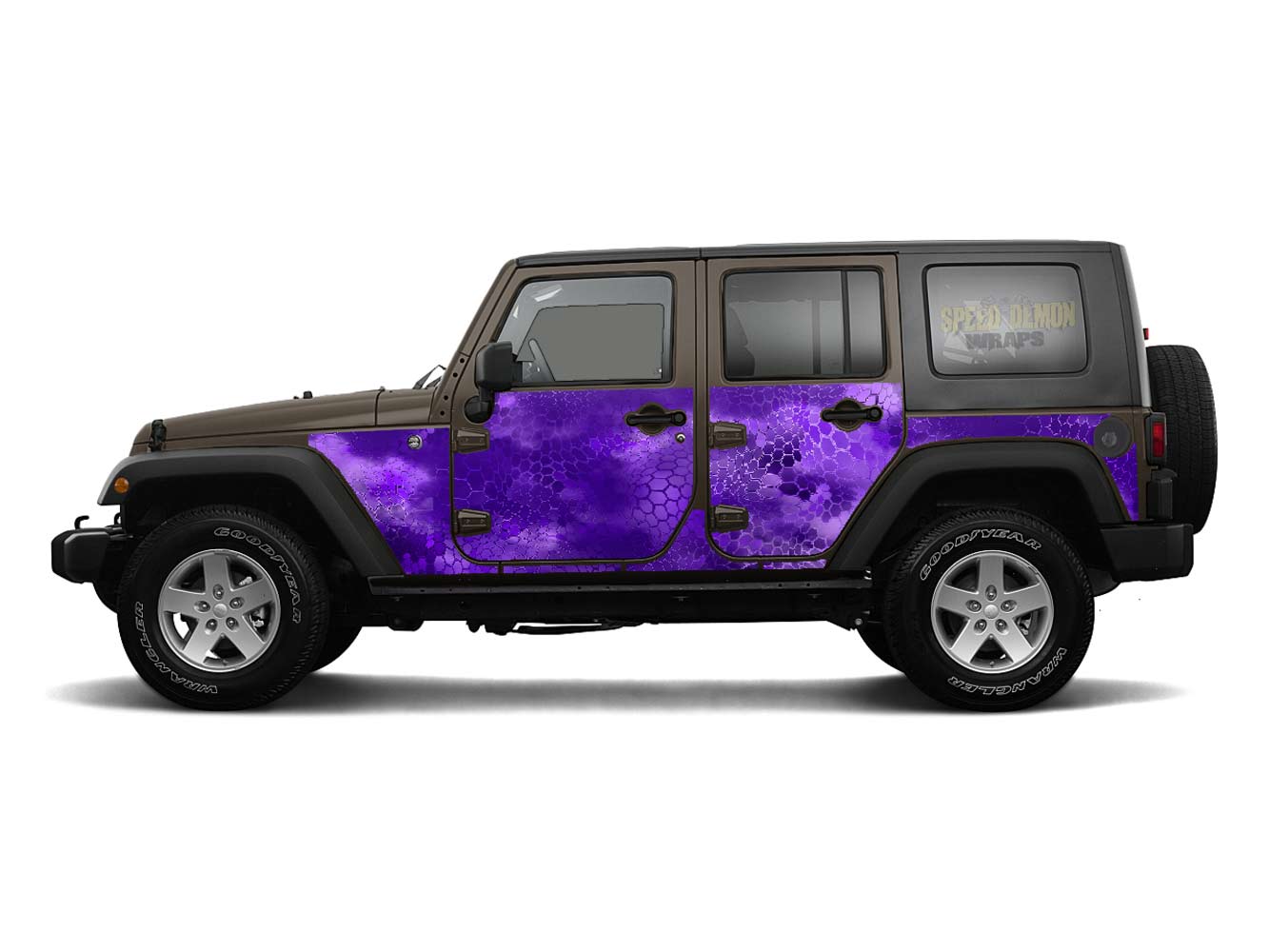 Pre-cut Jeep Wrangler Wrap Kit - Chameleon Camouflage - Fits Jk 2007-2017 - Lt/Rt Side