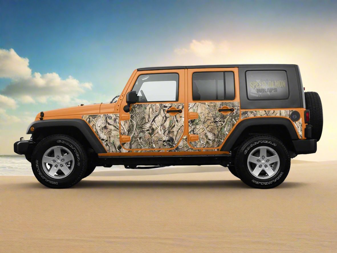 Pre-cut Jeep Wrangler Wrap Kit - Obliteration Skull Camo - Fits Jk 2007-2017 