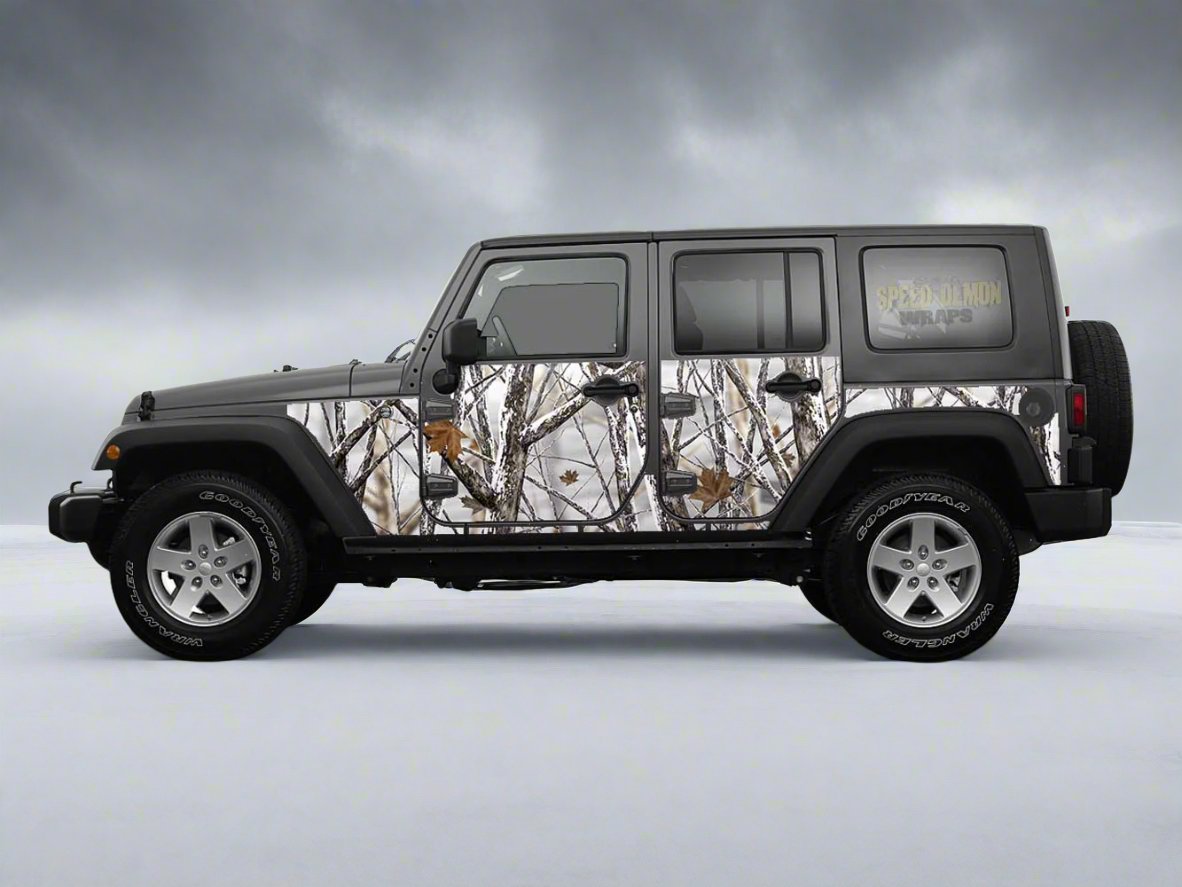 Pre-cut Jeep Wrangler Wrap Snowstorm Camo 