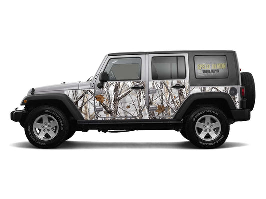 Pre-cut Jeep Wrangler Wrap Snow Camouflage 