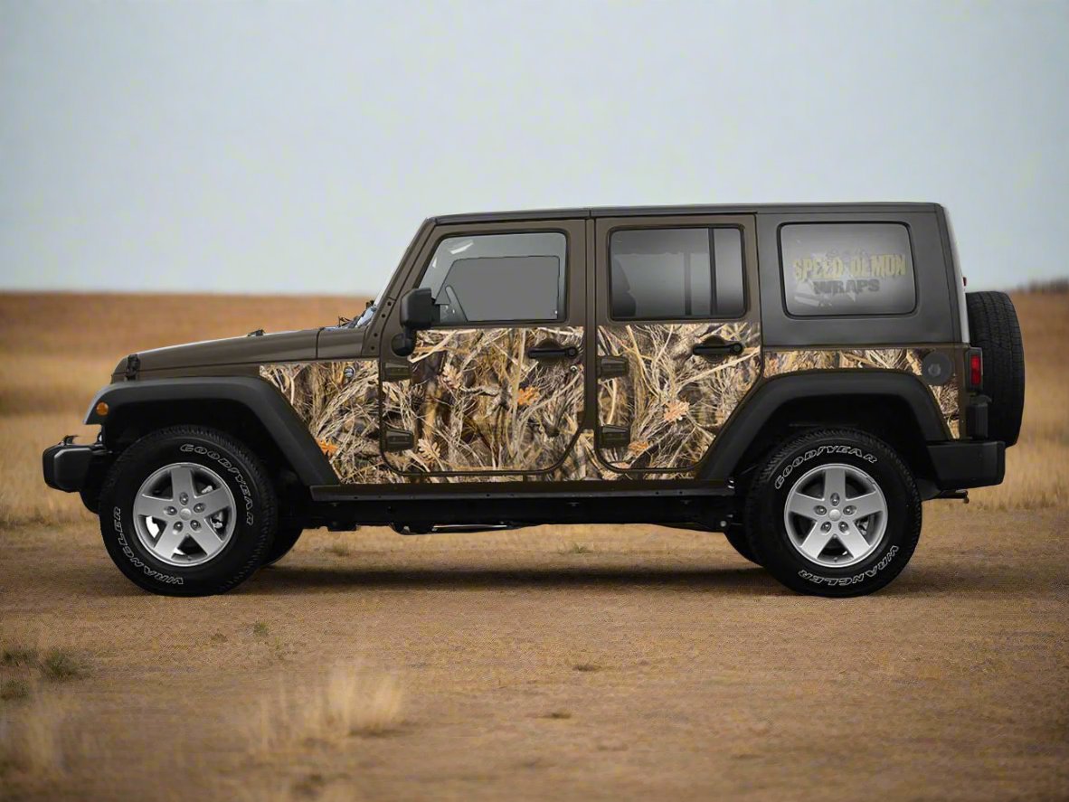 Pre-cut Jeep Wrangler Wrap Tallgrass Duck Camo 