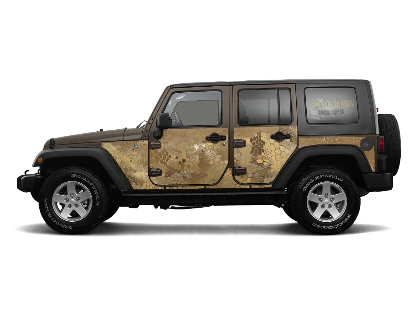 Pre-cut Jeep Wrangler Wrap Kit - Chameleon Camouflage - Fits Jk 2007-2017 - Lt/Rt Side