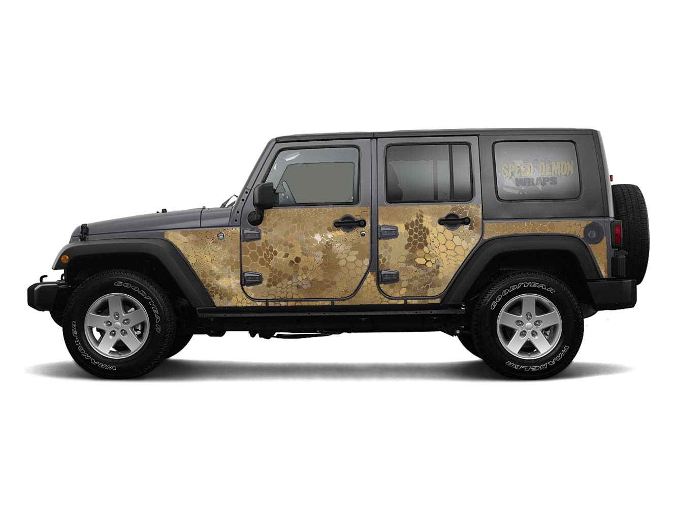 Pre-cut Jeep Wrangler Wrap Kit - Chameleon Camouflage - Fits Jk 2007-2017 - Lt/Rt Side