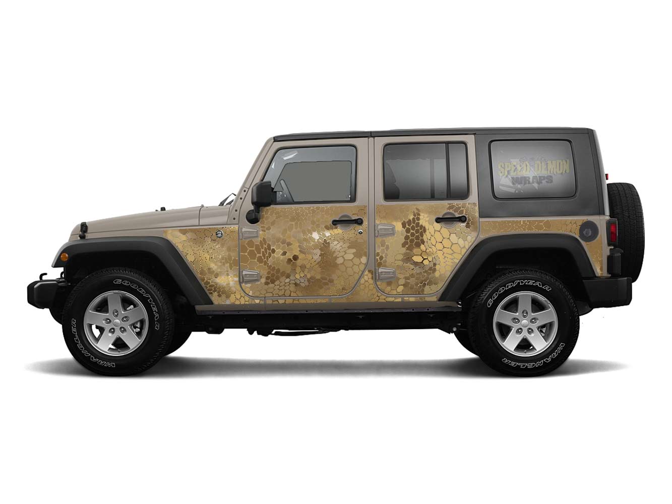 Pre-cut Jeep Wrangler Wrap Kit - Chameleon Camouflage - Fits Jk 2007-2017 - Lt/Rt Side