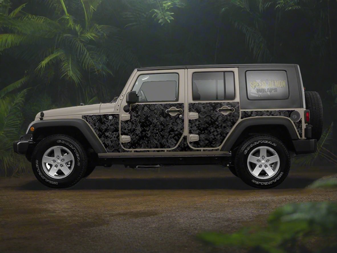 Pre-cut Jeep Wrangler JK Wrap Digital Camo 