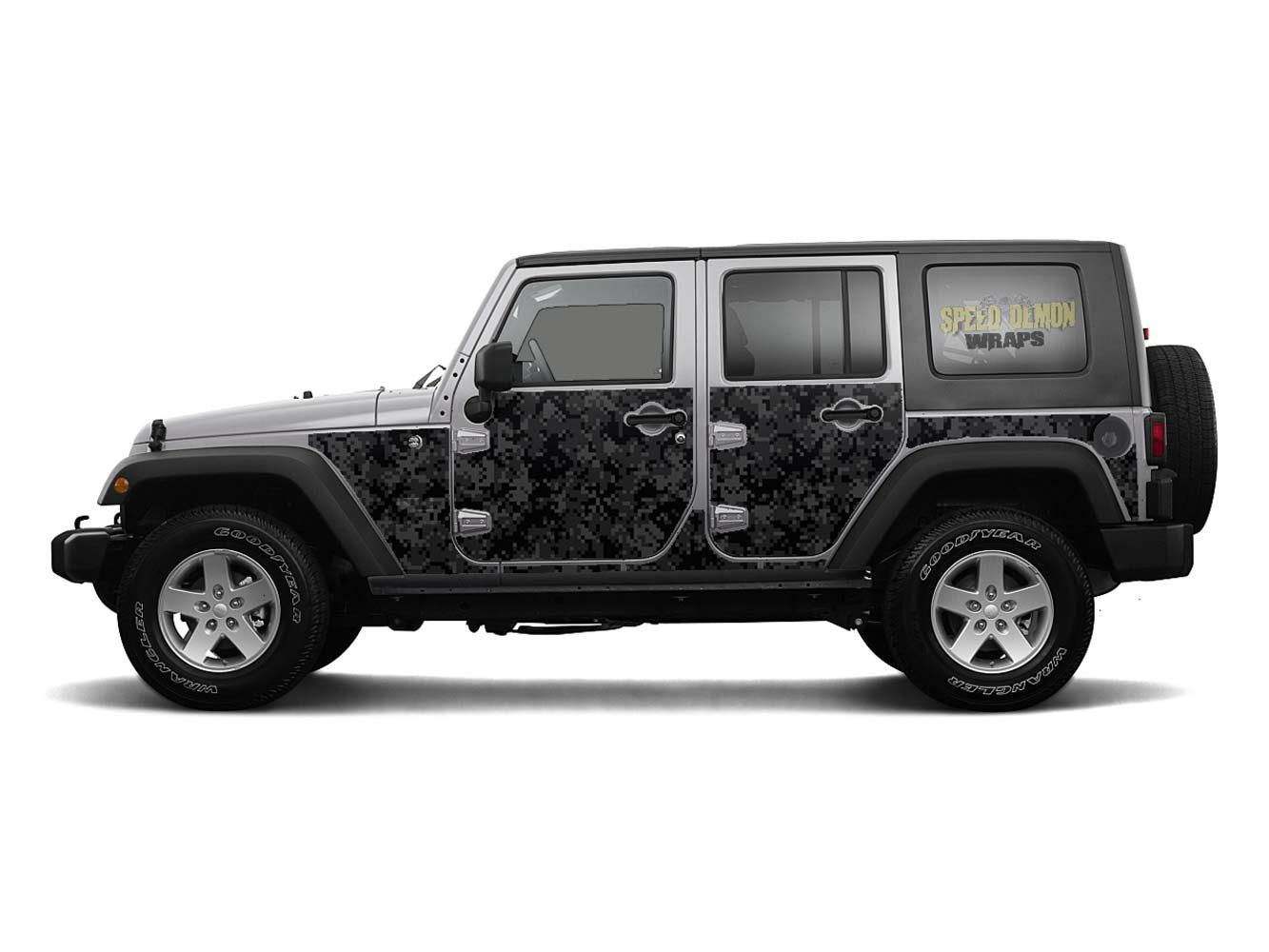 Pre-cut Jeep Wrangler Wrap Digital Camouflage 