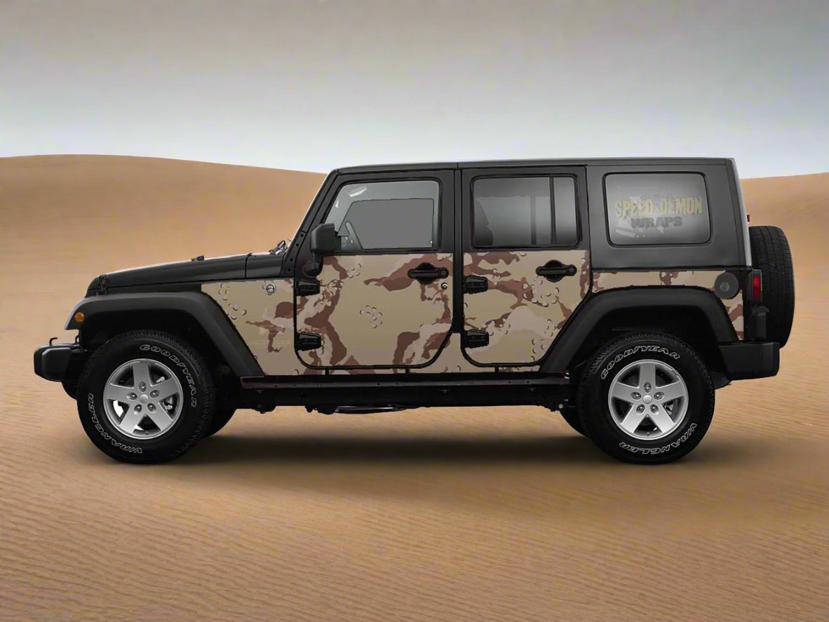 Pre-cut Jeep Wrangler Wrap Desert Camo