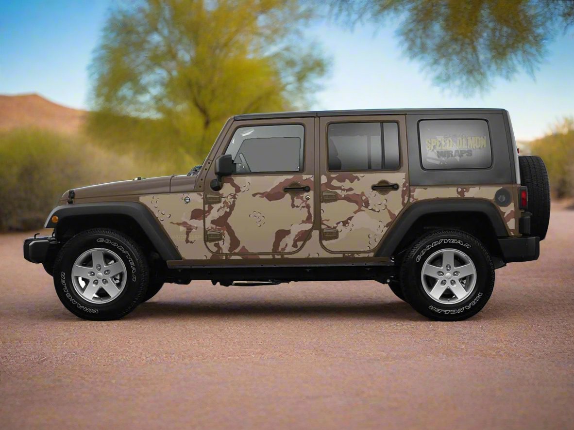 Pre-cut Jk Jeep Wrangler Wrap Desert Camo 2007-2017