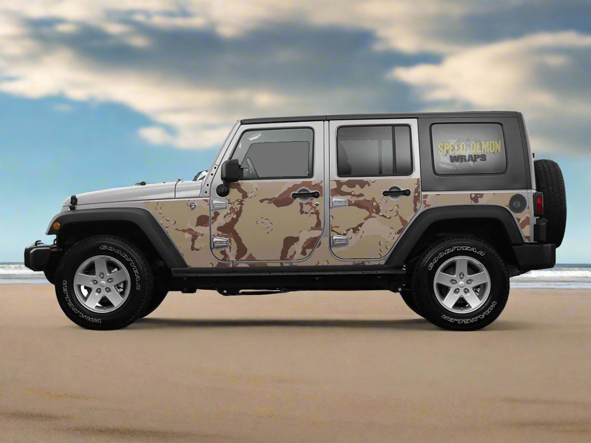 Pre-cut Jeep Wrangler Wrap Desert Camo 