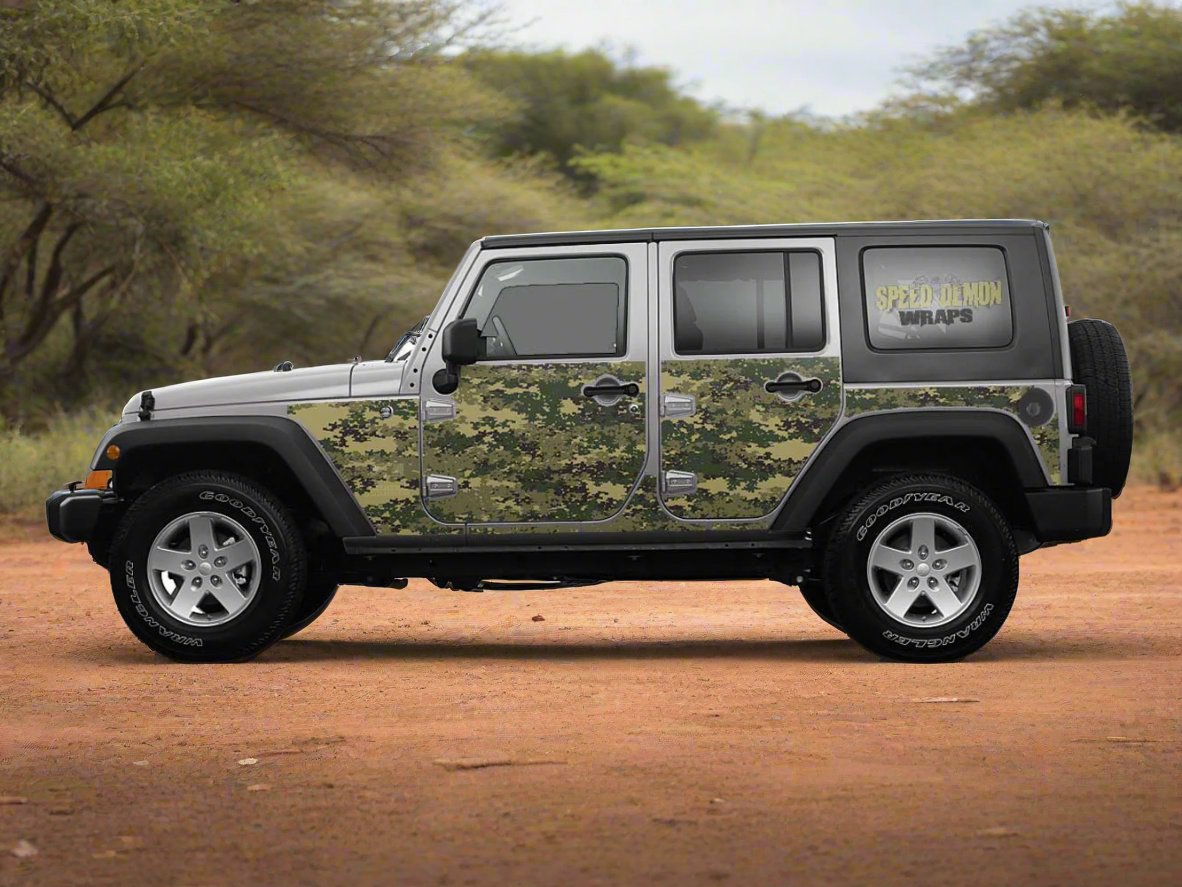 Pre-cut Jeep Wrangler Wrap Marine Digital Camouflage 