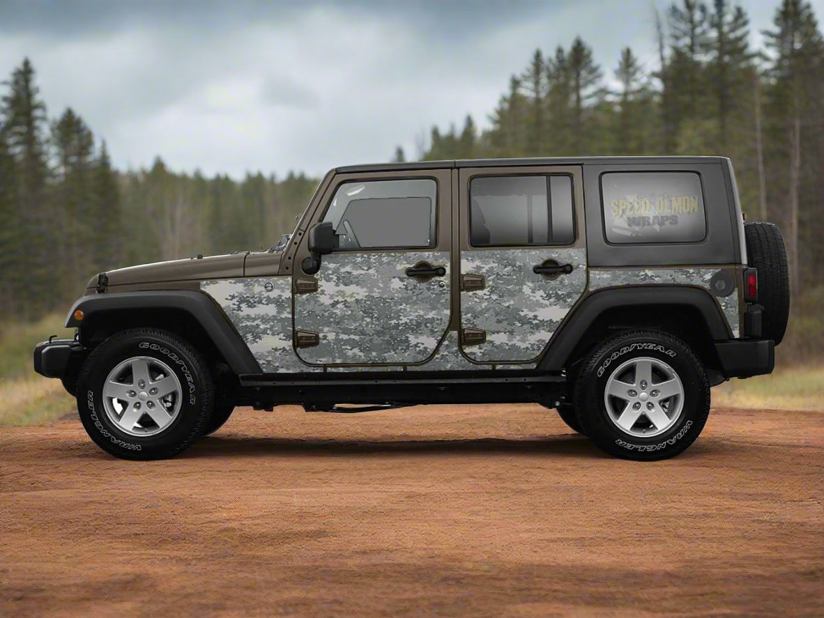 Pre-cut Jeep Wrangler Wrap Military Digital Camo