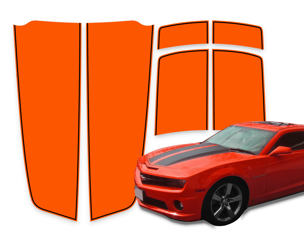 Camaro Racing Stripes Orange - Black Pinstripe 2010-2015