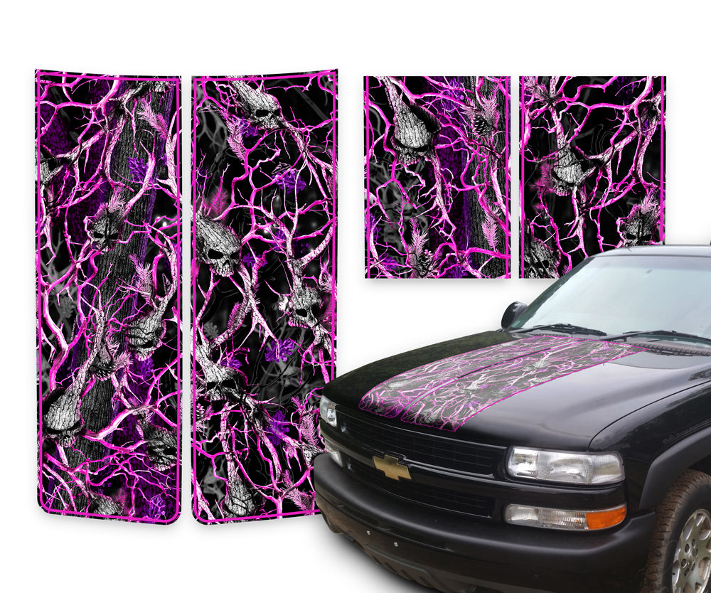 Chevy Tahoe Racing Stripes Skulls Pink - Pink Pinstripe 2000-2006